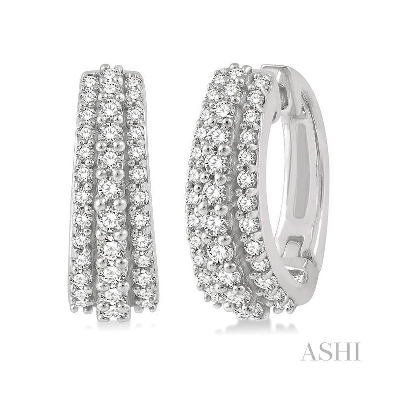 ASHI Petite Diamond Huggie Fashion Earrings 638C3PPFGERWG