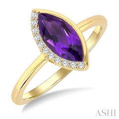 ASHI Marquise Shape Gemstone & Diamond Ring 50939PPTGAMYG
