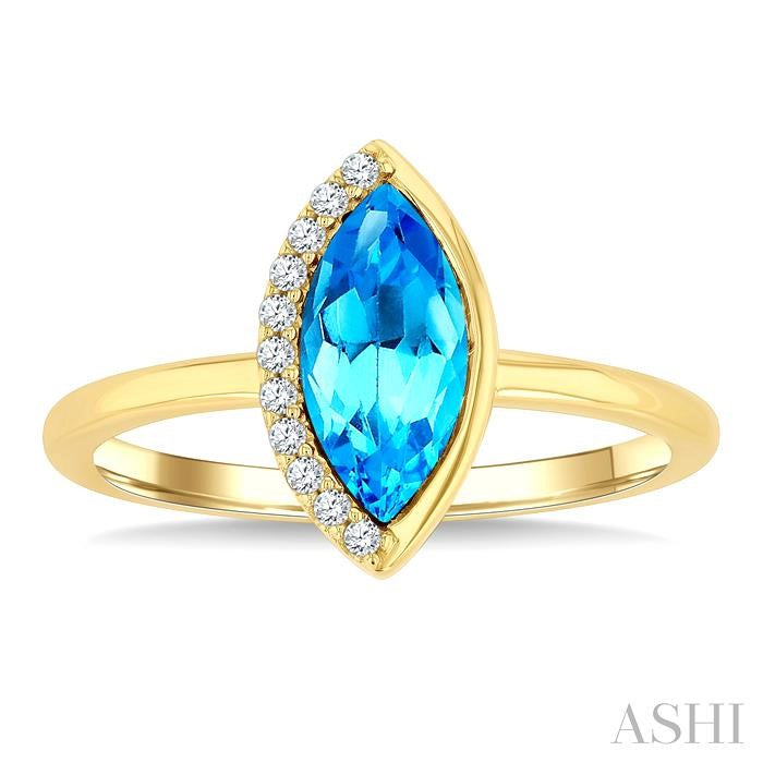 ASHI Marquise Shape Gemstone & Diamond Ring 50939PPTGBTYG