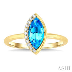 ASHI Marquise Shape Gemstone & Diamond Ring 50939PPTGBTYG