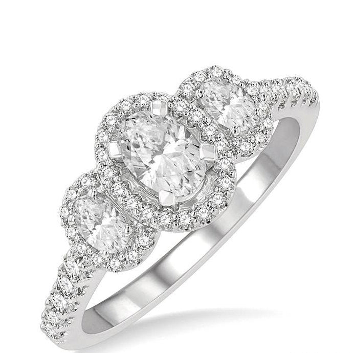 Parkplace Jewelers Oval Shape Past Present & Future Semi-Mount Halo Diamond Engagement Ring 244M3PPFHWG-SM