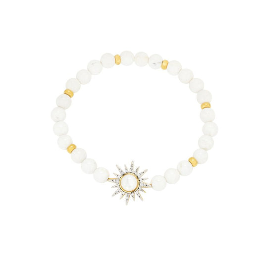 White agate crystal sun stretch bracelet