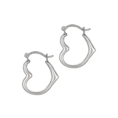 White Gold Polished Light Weight Hoops Earring