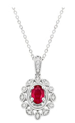 Parkplace Jewelers Oval Shape Gemstone & Diamond Pendant 57378PPTSPDRBWG