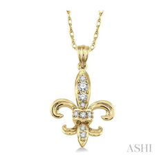 ASHI Fleur De Lis Diamond Pendant 94708PPFVPDYG
