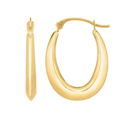 Yellow Gold Polished Light Weight Hoops Earring