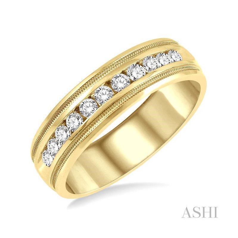 ASHI Channel Set Men'S Diamond Band 38613PPFGYG