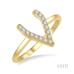ASHI Stackable Wishbone Petite Diamond Fashion Ring 385C8PPTSYG