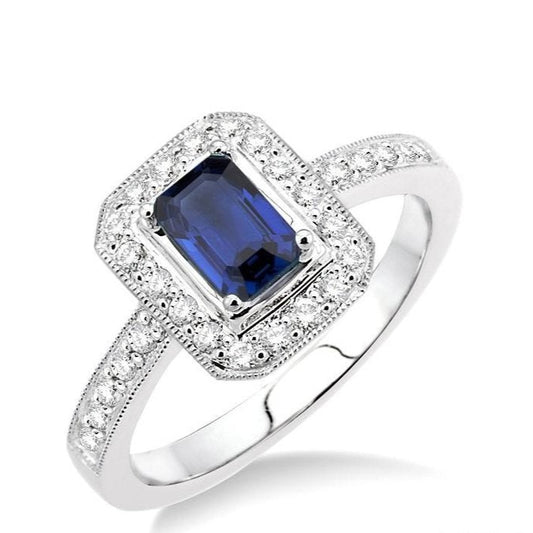 Parkplace Jewelers Emerald Shape Gemstone & Halo Diamond Ring 42485PPECSPW