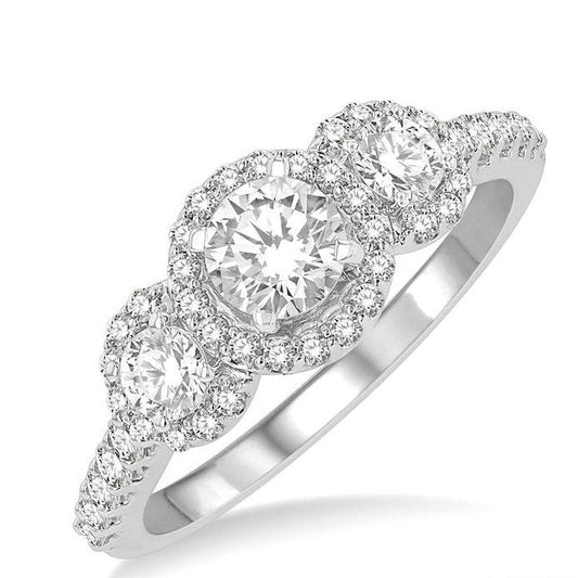 Parkplace Jewelers Round Shape Past Present & Future Semi-Mount Halo Diamond Engagement Ring 246M3PPFHWG-SM