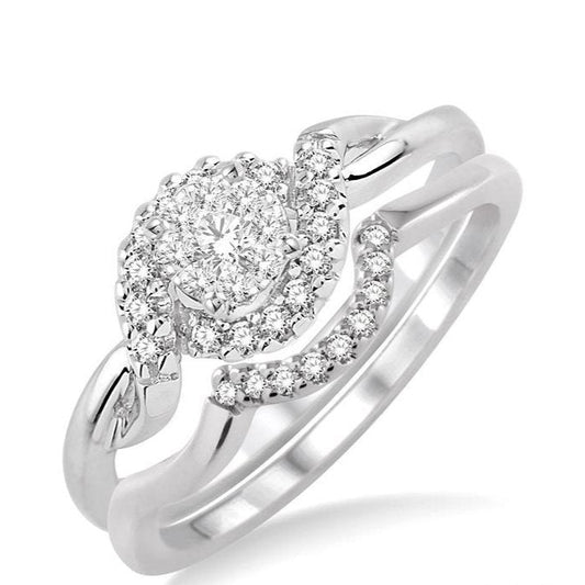 Parkplace Jewelers Round Shape Lovebright Halo Diamond Wedding Set 19996PPFVWG-WS
