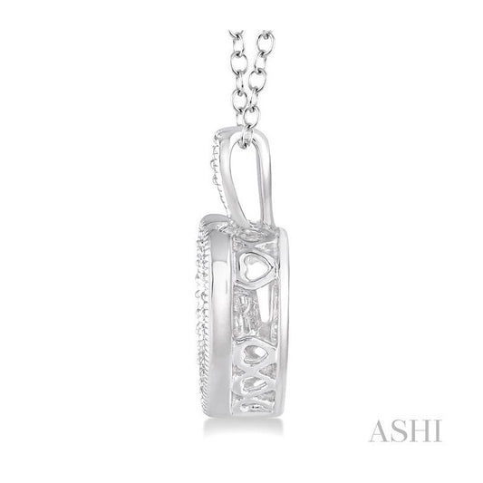 ASHI Silver Heart Shape Emotion Diamond Pendant 80079PPSXSLPD