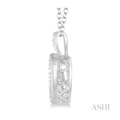 ASHI Silver Heart Shape Emotion Diamond Pendant 80079PPSXSLPD