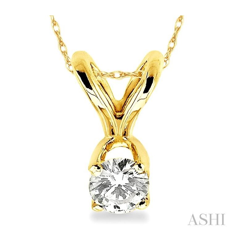 ASHI Round Shape Diamond Solitaire Pendant 90118PPFNPD