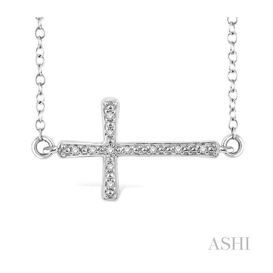 ASHI Silver Cross Diamond Pendant 87939PPSSSLPD