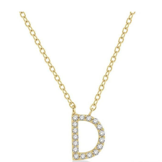Parkplace Jewelers Block 'D' Initial Diamond Pendant 912F9PPTSPDYG-D