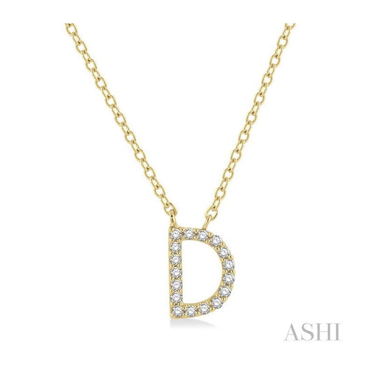ASHI Block 'D' Initial Diamond Pendant 912F9PPTSPDYG-D