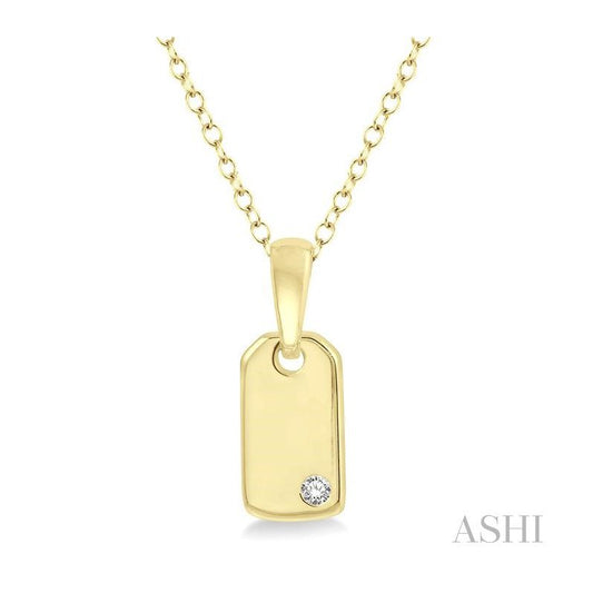 ASHI Dog Tag Diamond Pendant 906F9PPTGPDYG
