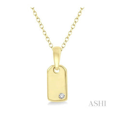 ASHI Dog Tag Diamond Pendant 906F9PPTGPDYG