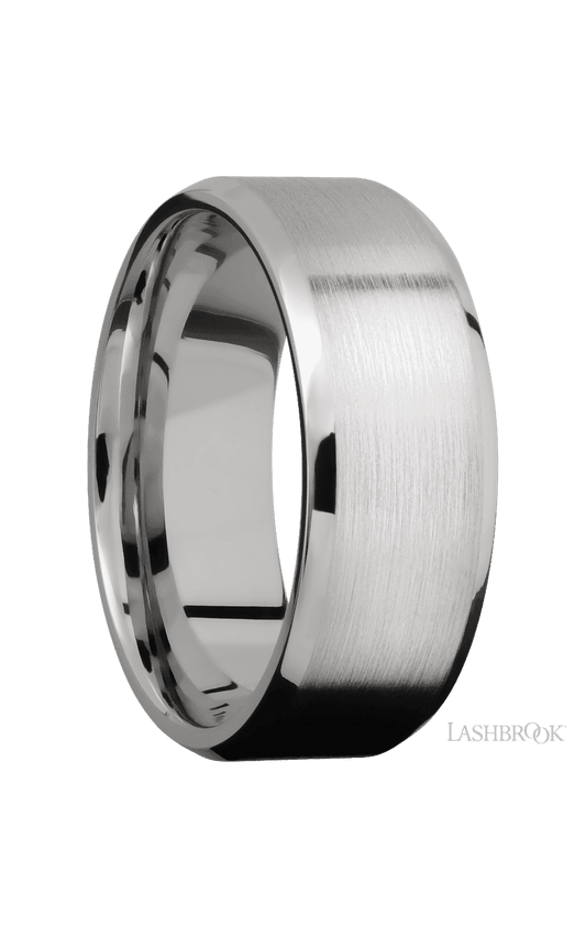 8 mm wide Beveled Cobalt Chrome band.