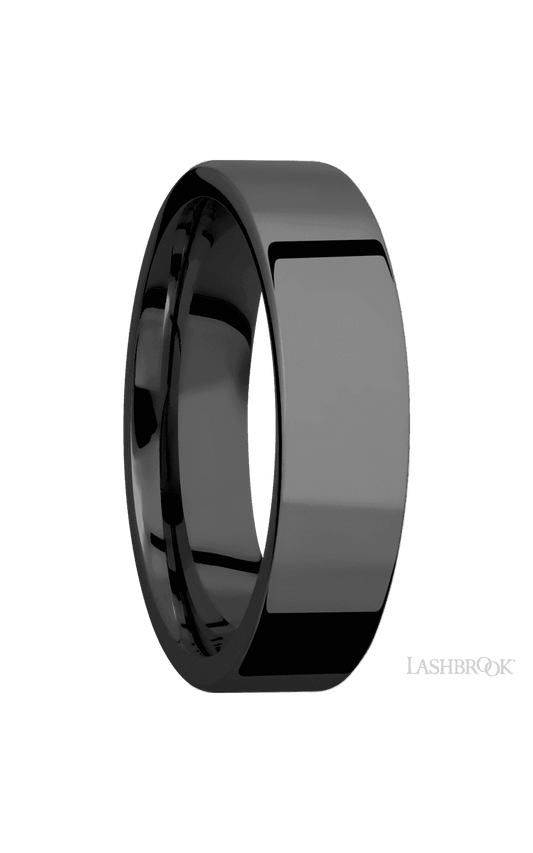 6 mm wide Flat Zirconium band.