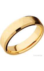 6 mm wide Beveled 14K Yellow Gold band.