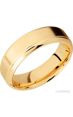 7 mm wide High Bevel Milgrain 14K Yellow Gold band.