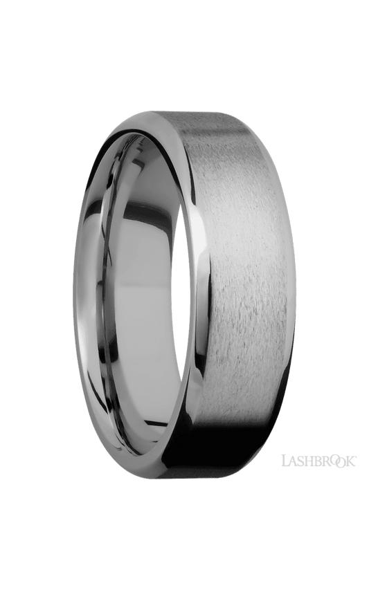 7 mm wide Beveled Titanium band.