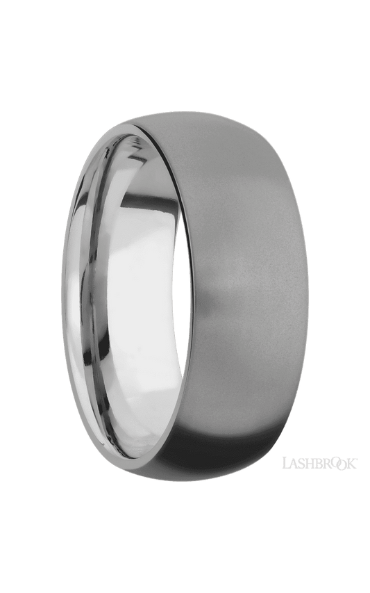 8 mm wide Domed Titanium band.