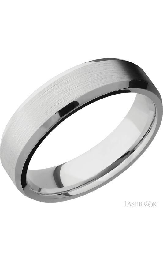 6 mm wide Beveled Cobalt Chrome band.