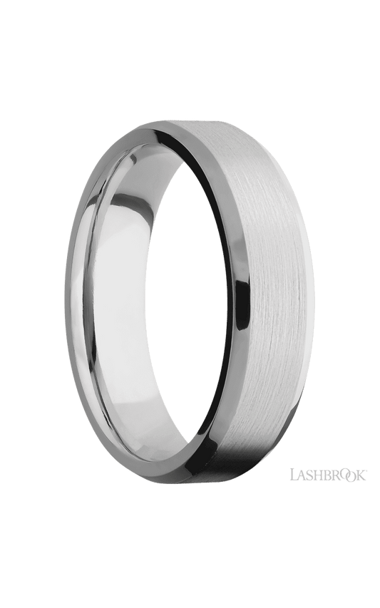 6 mm wide Beveled Cobalt Chrome band.