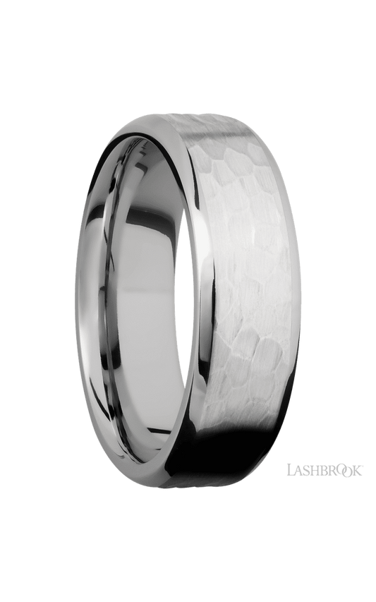 7 mm wide Beveled Cobalt Chrome band.