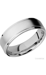 7 mm wide Flat Grooved Edges Cobalt Chrome band.