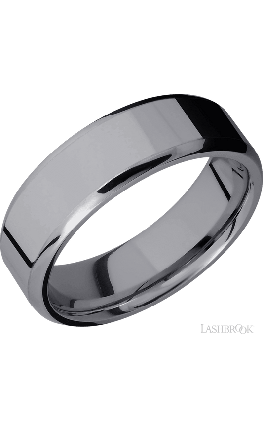 7 mm wide Beveled Tantalum band.