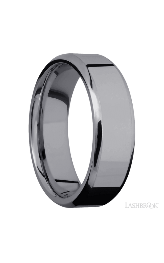 7 mm wide Beveled Tantalum band.