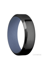 7 mm wide High Bevel Zirconium band featuring a Crushed Orchid sleeve.