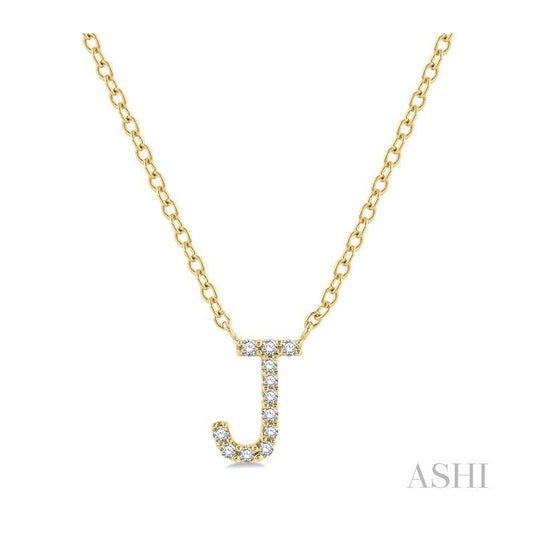ASHI Block 'J' Initial Diamond Pendant 912F9PPFSPDYG-J