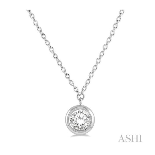 ASHI Round Shape Bezel Set Diamond Pendant 9987UPPFGNKWG