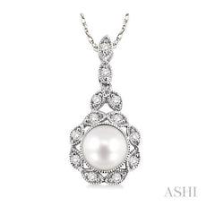 ASHI Pearl & Halo Diamond Fashion Pendant 56658PPTSPDWG