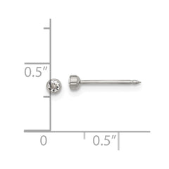 550E Inverness Titanium 3mm Crystal Post Earrings