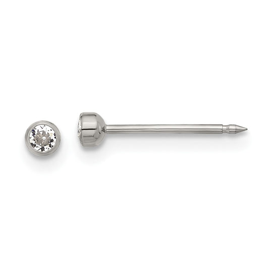 550E Inverness Titanium 3mm Crystal Post Earrings
