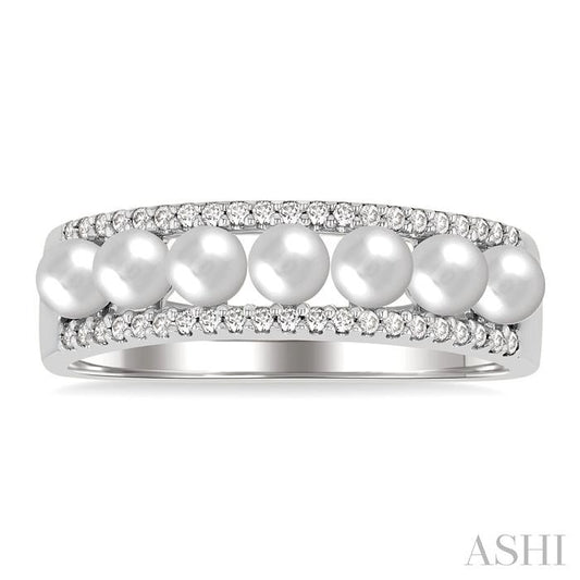 ASHI Pearl & Diamond Fashion Band 556B8PPFGWPWG