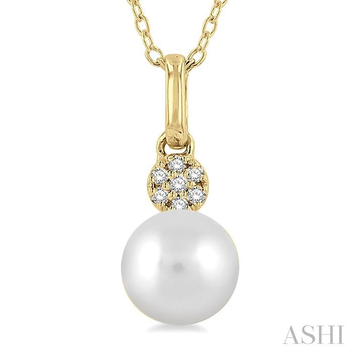 ASHI Pearl & Petite Diamond Fashion Pendant 557A9PPTSPDWPYG