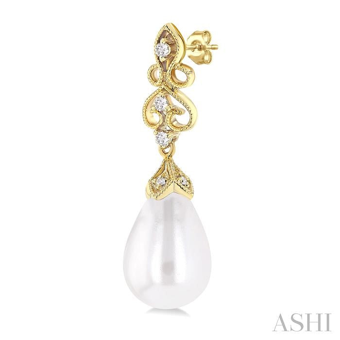 ASHI Pearl & Diamond Fashion Earrings 557B9PPTGERWPYG