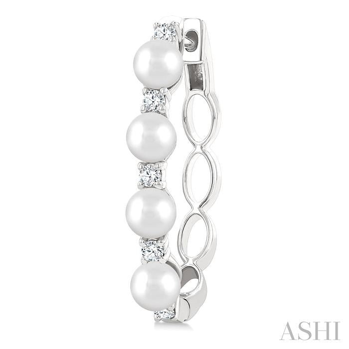 ASHI Pearl & Diamond Fashion Hoop Earrings 557C6PPFGERWPWG