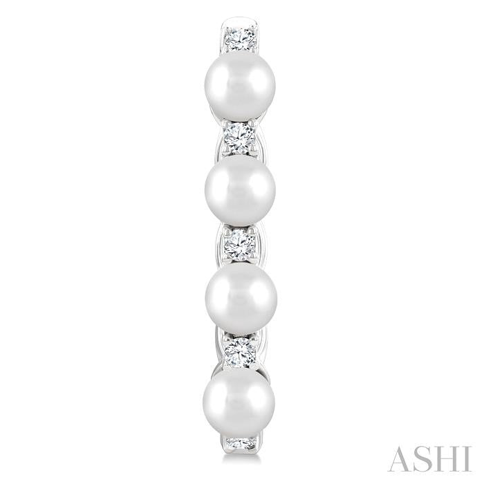 ASHI Pearl & Diamond Fashion Hoop Earrings 557C6PPFGERWPWG