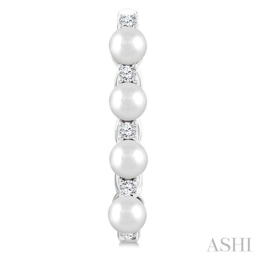 ASHI Pearl & Diamond Fashion Hoop Earrings 557C6PPFGERWPWG
