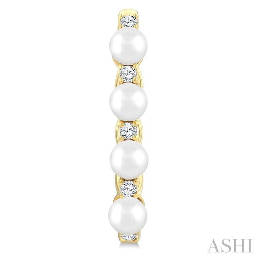 ASHI Pearl & Diamond Fashion Hoop Earrings 557C6PPFGERWPYG