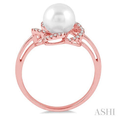 ASHI Flower Pearl & Diamond Ring 55838PPFSWPPG