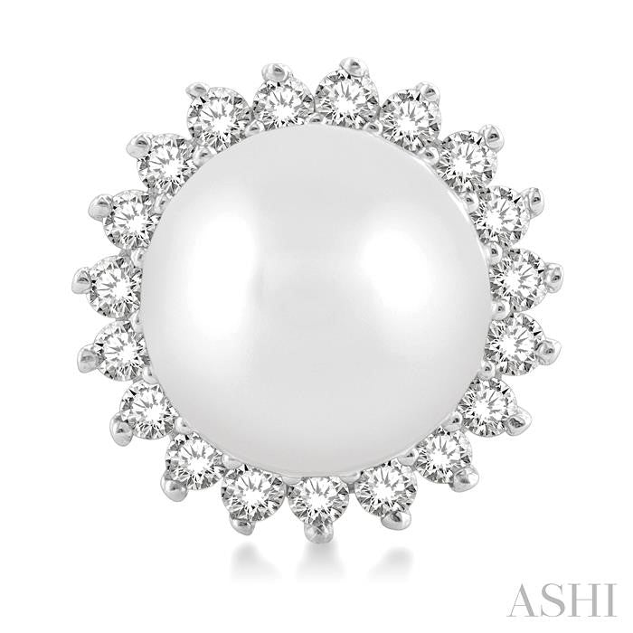 ASHI Pearl & Petite Halo Diamond Fashion Earrings 558A8PPTSERWPWG